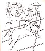 coloriage ratatouille espionne sur le toit